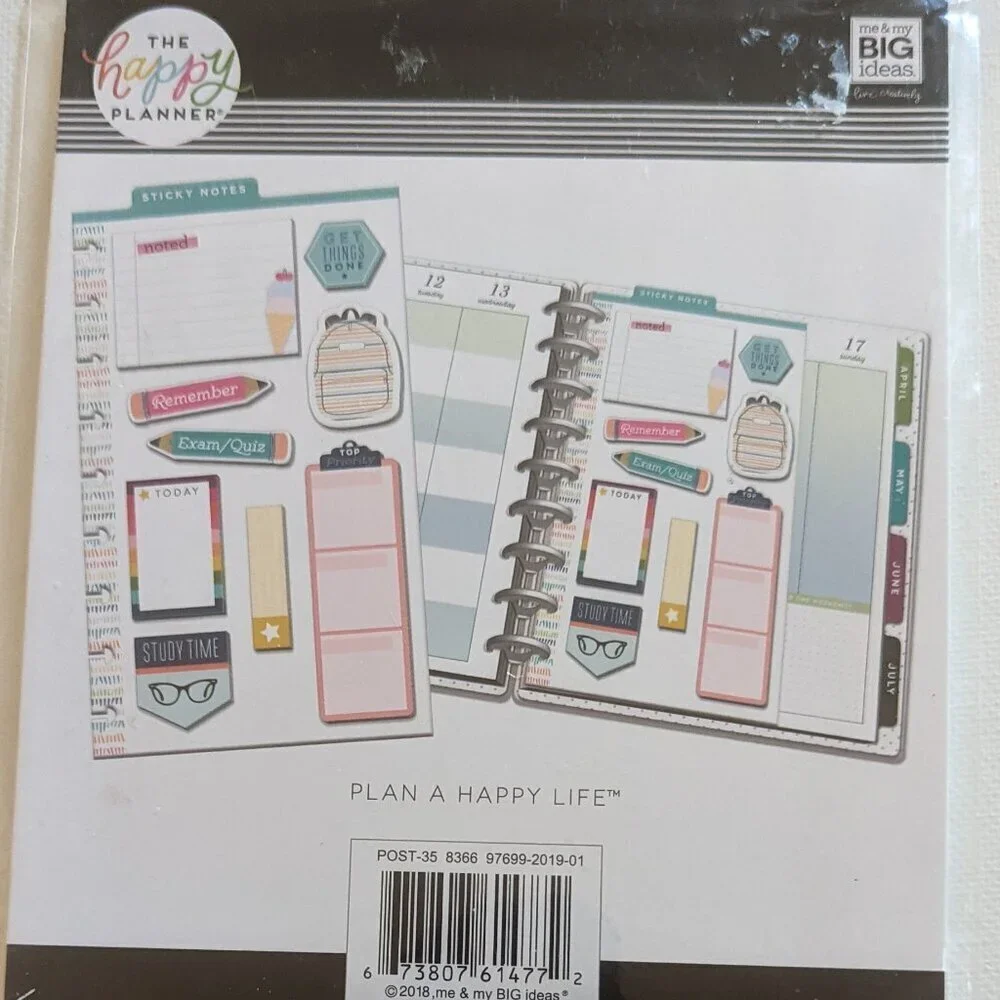 NWT Happy Planner Student 180pc Sticky Notes Pads College Christmas Holiday Gift